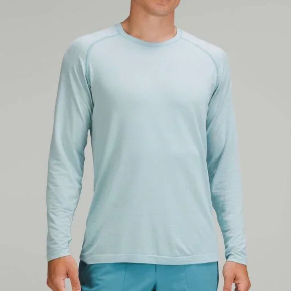 Lululemon Metal Vent Tech Long Sleeve Shirt 2.0 Peroxide /Breeze Blue Size Large - Picture 1 of 7